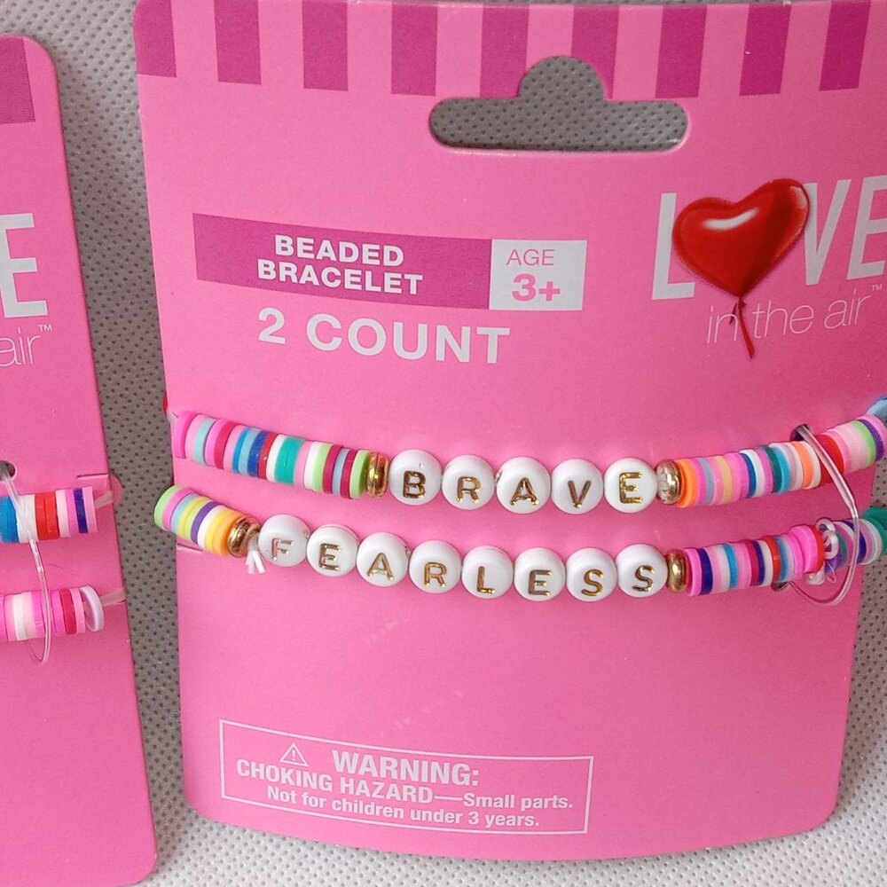 12 New Kids Beaded Bracelets, Forever, Besties, Brave, Fearless, Party Favors - Picture 5 of 7